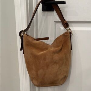 Coach Tan Suede Shoulder Bag No 9187